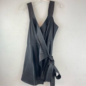 Alexis Risley Vegan Leather Wrap Romper Size L